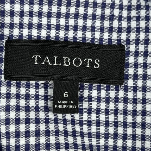 Talbots Womens Navy & White Check Career Blazer Sz 6 - Picture 3 of 6
